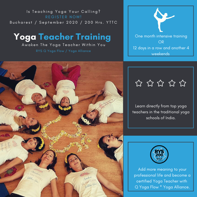 Yoga Teacher Training – 200 Hrs. CERTIFICATION – Bucharest – September 2020